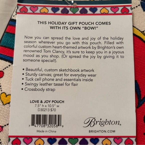 Brighton “Love & Joy” heavy canvas crossbody - NWT - Picture 6 of 6
